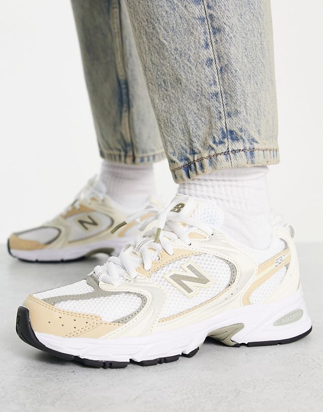 New Balance 530 sneakers in beige and silver - exclusive to ASOS