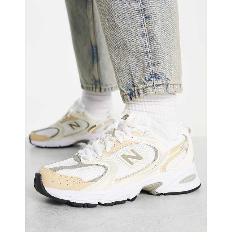 New Balance 530 sneakers in beige and silver Exclusive to ASOS