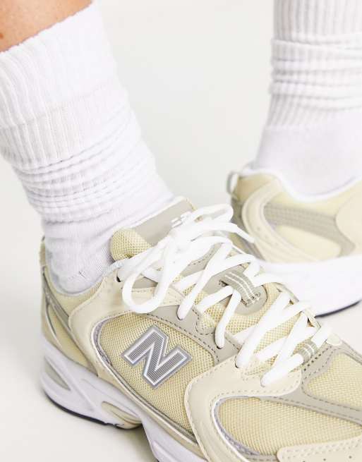New Balance 530 sneakers in cream and silver, 3 of 4
