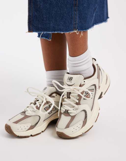 New Balance - 530 - Sneakers in crème en bruin, 4 van 5