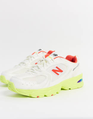 New Balance - 530 sneakers in gebroken wit en geel-Grijs