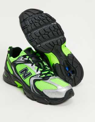 black and lime green new balance