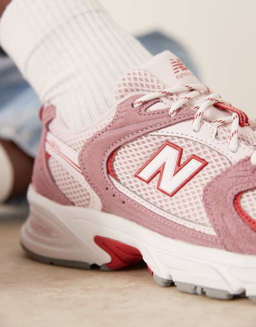 New Balance 530 sneakers in pink and red, 3 of 5