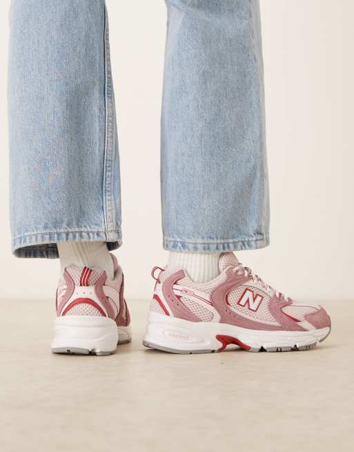 New Balance 530 sneakers in pink and red, 4 of 5
