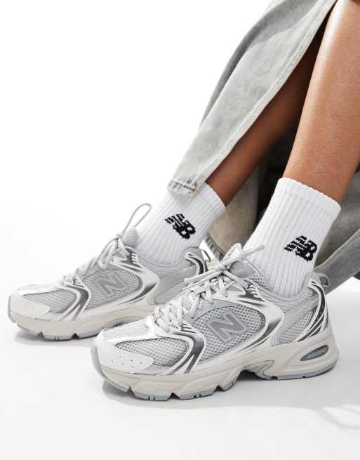 New Balance 530 sneakers in silver and gray exclusive to ASOS