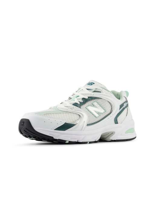 New Balance 530 sneakers in white and metallic green, 2 of 4