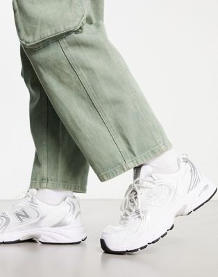 New Balance 530 sneakers in white metallic