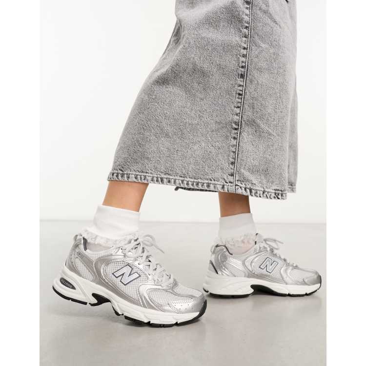 White and silver sales new balance