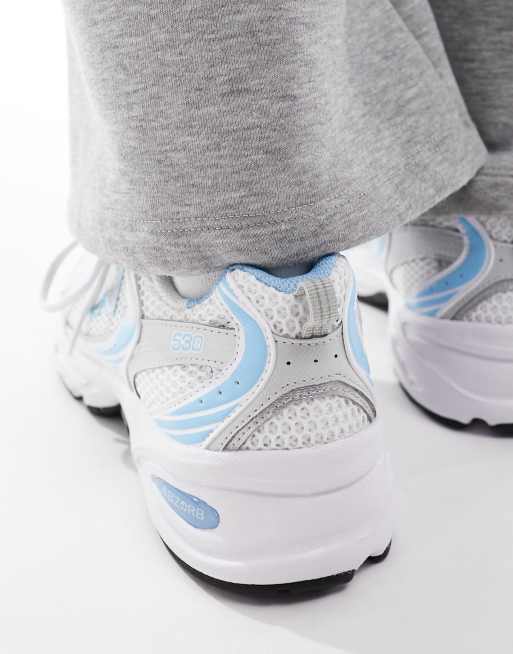 New Balance 530 sneakers in white with blue detail, 5 of 5