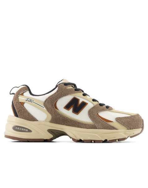New Balance 530 sneakers in white with brown details - view 1