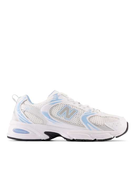 New Balance 530 sneakers in white with light blue detail