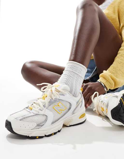 New balance yellow and white best sale