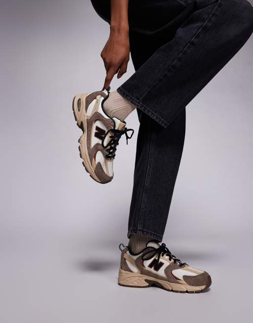 New Balance - 530 - Sneakers in wit met bruine details, 3 van 5