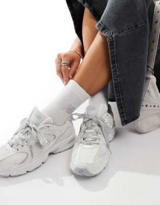 New Balance 530 Sneakers With Ribbon Laces In Silver