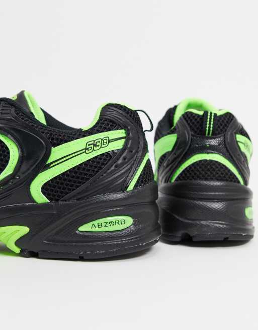 New balance noir 2025 et vert fluo