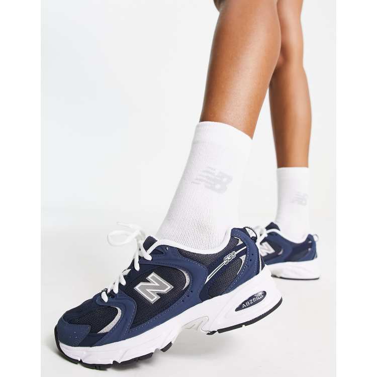 New Balance 530 trainers in navy and silver | ASOS
