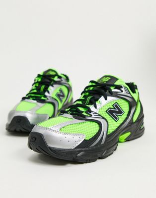 New Balance 530 trainers in neon green 