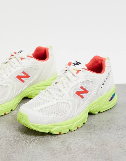 New Balance 530 trainers in off white and yellow