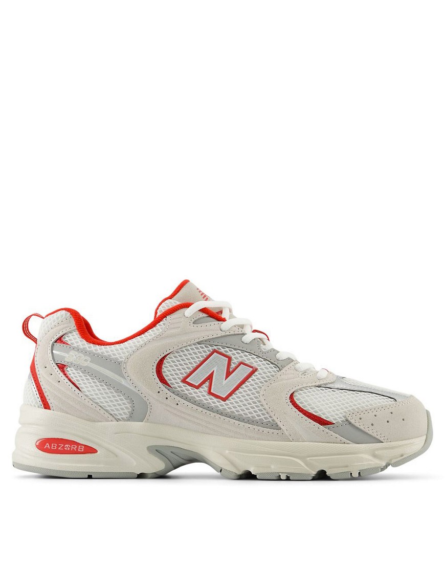 New Balance 530 trainers in red and grey