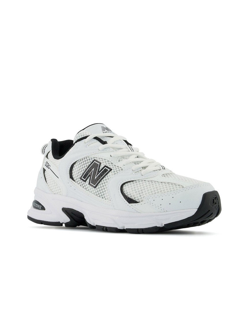 New Balance 530 trainers in white and black