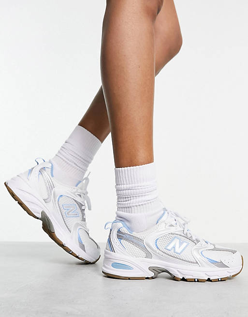 experiencia suizo Marinero New Balance 530 trainers in white and blue - Exclusive to ASOS | ASOS