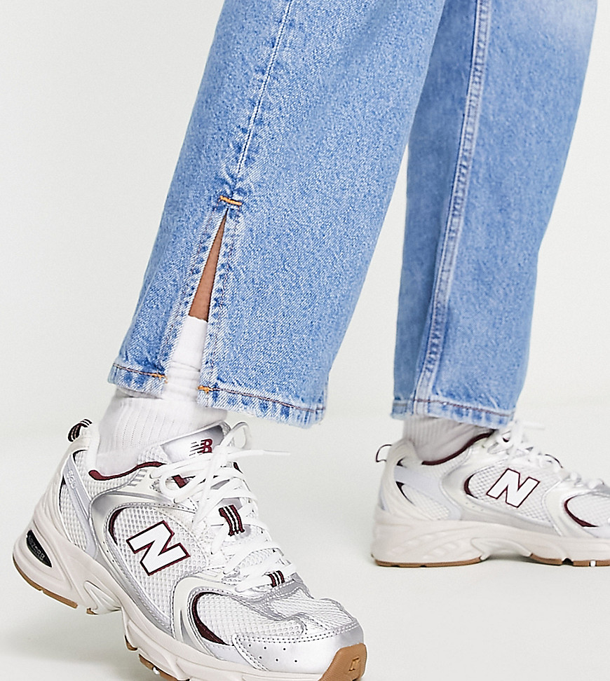 New Balance 530 trainers in white and burgundy - exclusive to ASOS