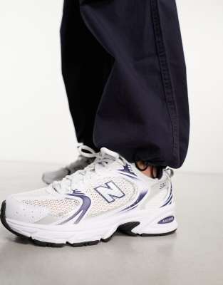 New Balance 530 trainers in white and navy The Hoxton Trend