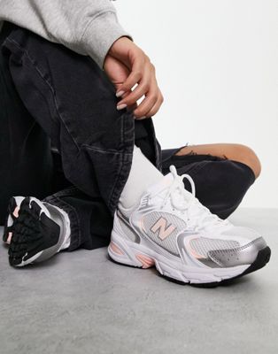 New Balance 530 trainers in white and pastel pink - ASOS Price Checker