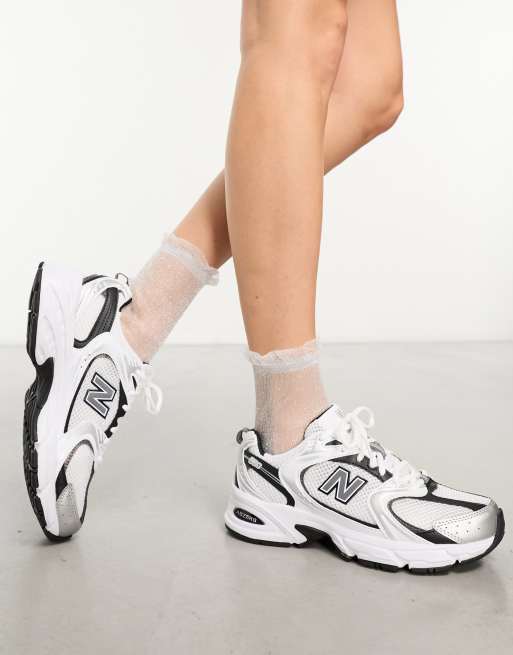 New balance best sale white ladies trainers