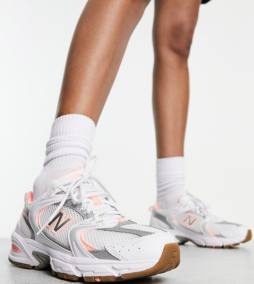 New Balance 530 trainers in white & pink - exclusive to ASOS