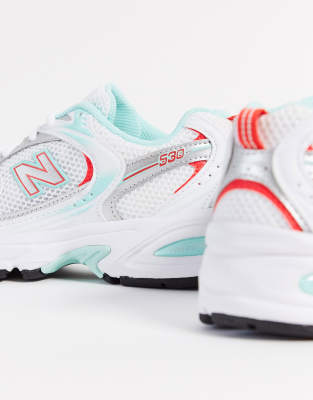 new balance white turquoise