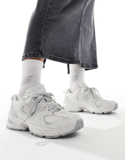 New Balance 530 trainers with ribbon laces in silver - Exclusive to ASOS - view 1