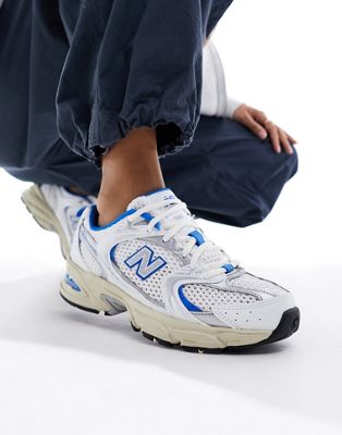 New Balance 530 trainers with vintage sole in white and blue | ASOS