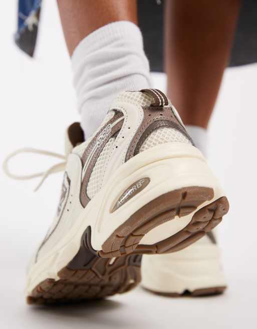 New Balance 530 trainers in off white and beige - exclusive to ASOS