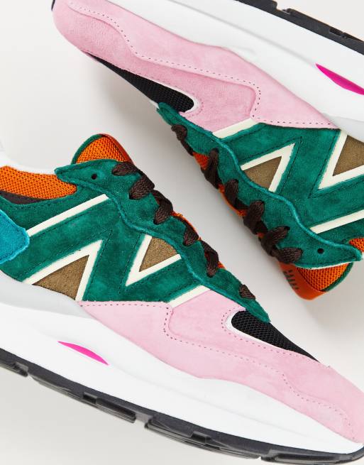 New Balance – 54/70 – Gröna blockfärgade träningsskor i mocka, 4 av 4
