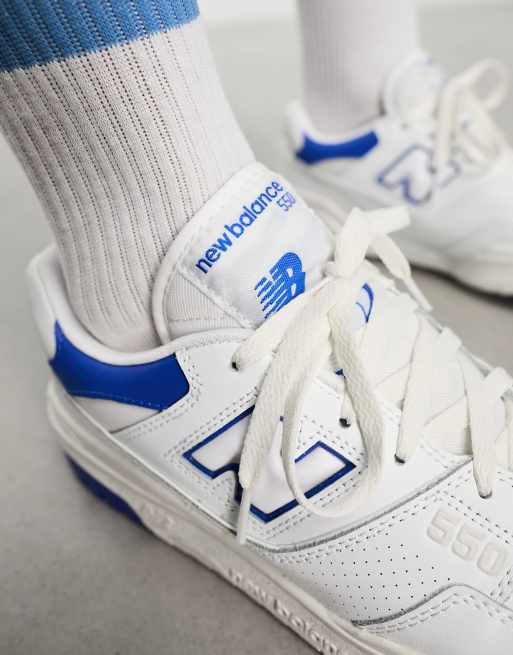 New Balance - 550 - Baskets à détails bleus - Blanc, 2 de 4