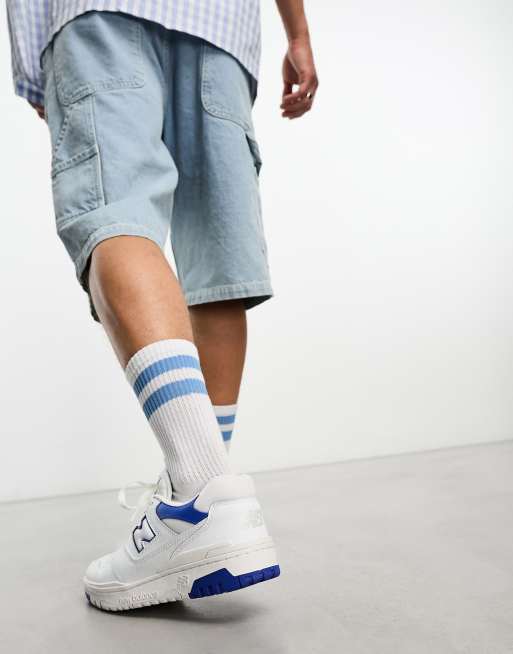 New Balance - 550 - Baskets à détails bleus - Blanc, 3 de 4