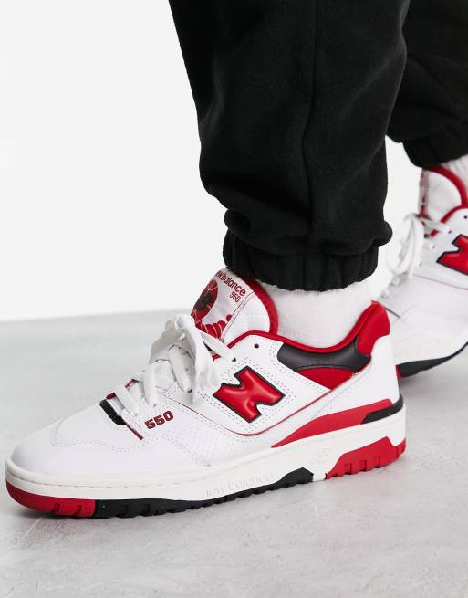 New Balance 550 Baskets d tails rouges Blanc