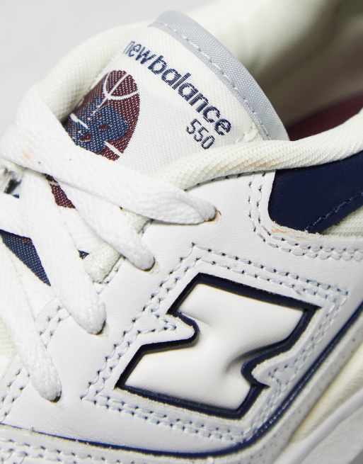 New Balance 550 Baskets Blanc bleu marine bordeaux