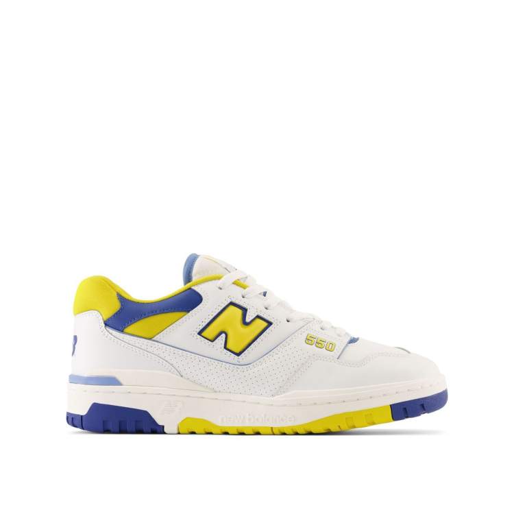 New Balance 550 Baskets Blanc, jaune et bleu ASOS