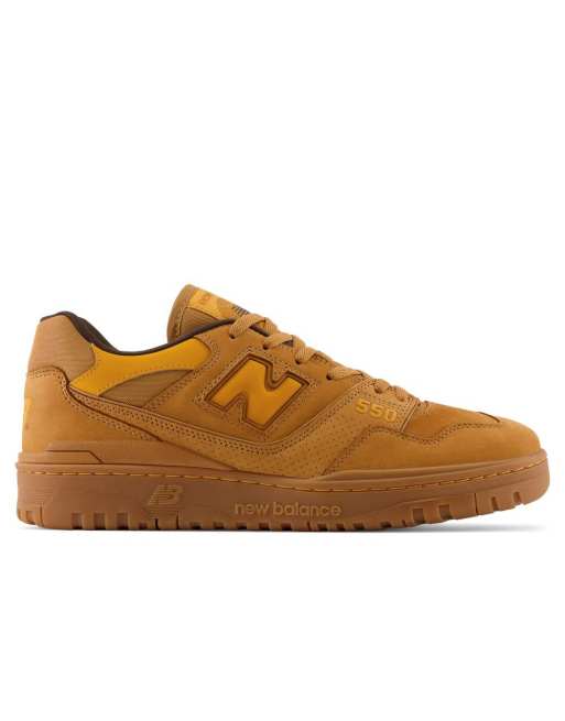 New balance 550 marrom hot sale couro