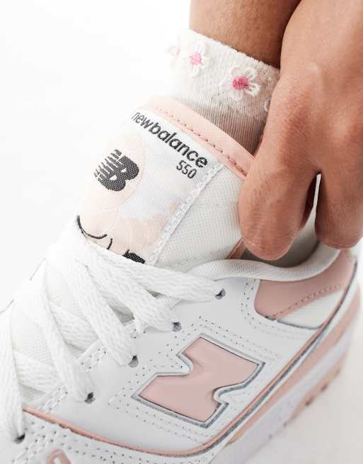 New Balance 550 – Biało-różowe buty sportowe, 4 z 5