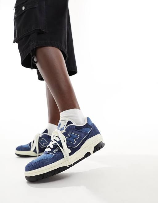 New Balance 550 rubber sole sneakers in denim blue with white detail