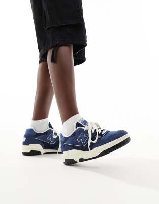 New Balance 550 rubber sole sneakers in denim blue with white detail