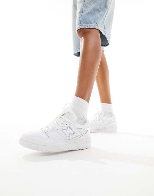 New Balance 550 Sneaker in Lackoptik in Triple WeiB ASOS