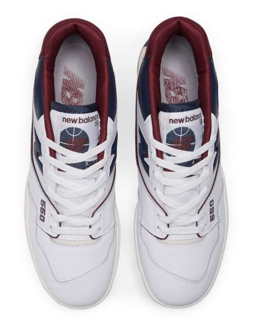 New Balance – 550 – Sneaker in Weiß und Burgunderrot, 3 von 4