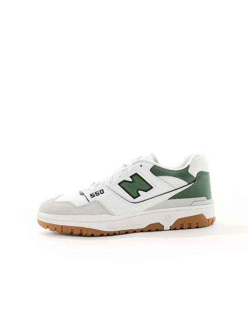 New Balance – 550 – Sneaker mit Zehenpartie in Weiß und Grün aus 