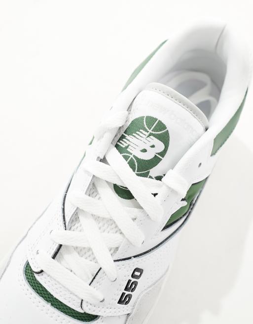 New Balance – 550 – Sneaker mit Zehenpartie in Weiß und Grün aus 