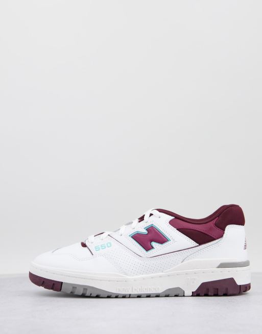 New Balance - 550 - Sneakers i hvid og bordeaux