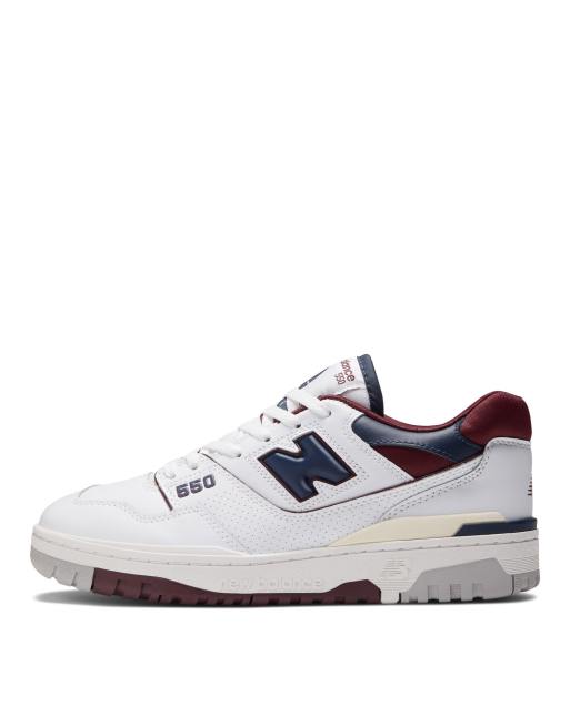 New Balance - 550 - Sneakers i hvid og bordeaux